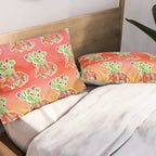 Armadillo and Cactus - Sunset Ombre Background Pillow Sham Gallery Image 2