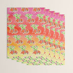 Armadillo and Cactus - Sunset Ombre Background Wrapping Paper Gallery Image 3
