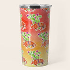 Armadillo and Cactus - Sunset Ombre Background Travel Mug Gallery Image 1