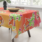 Armadillo and Cactus - Sunset Ombre Background Tablecloth Gallery Image 3