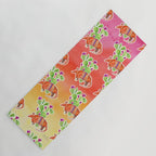 Armadillo and Cactus - Sunset Ombre Background Yoga Mat Gallery Image 1