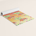 Armadillo and Cactus - Sunset Ombre Background Yoga Mat Gallery Image 2