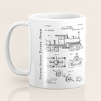Train Locomotive Patent - Steam Train Art - Blueprint Coffee Mug Gallery Image 3