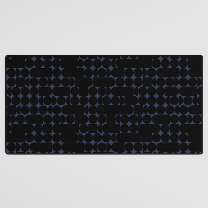 Midcentury modern geometric 01 black Desk Mat Gallery Image 3