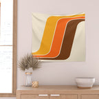 Retro 70s Stripe Colorful Rainbow 521 Wall Tapestry Gallery Image 2