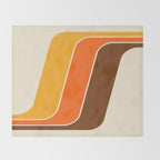 Retro 70s Stripe Colorful Rainbow 521 Throw Blanket Gallery Image 2