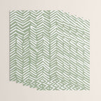 Boho, Abstract, Herringbone Pattern, Sage Green and White Wrapping Paper Gallery Image 3