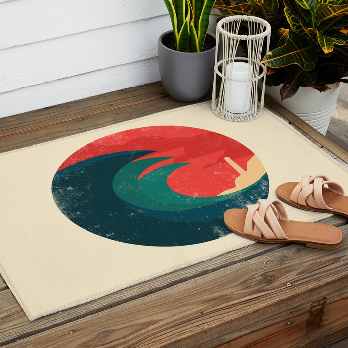 The wild ocean Outdoor Rug Gallery Image 2