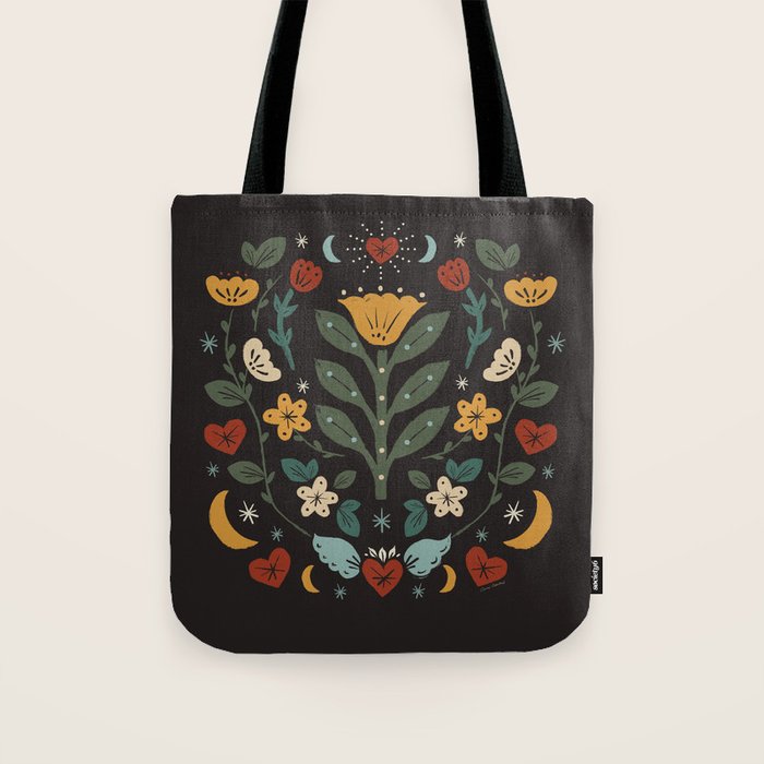 Folk Floral | Fall Colors Tote Bag Gallery Image 1