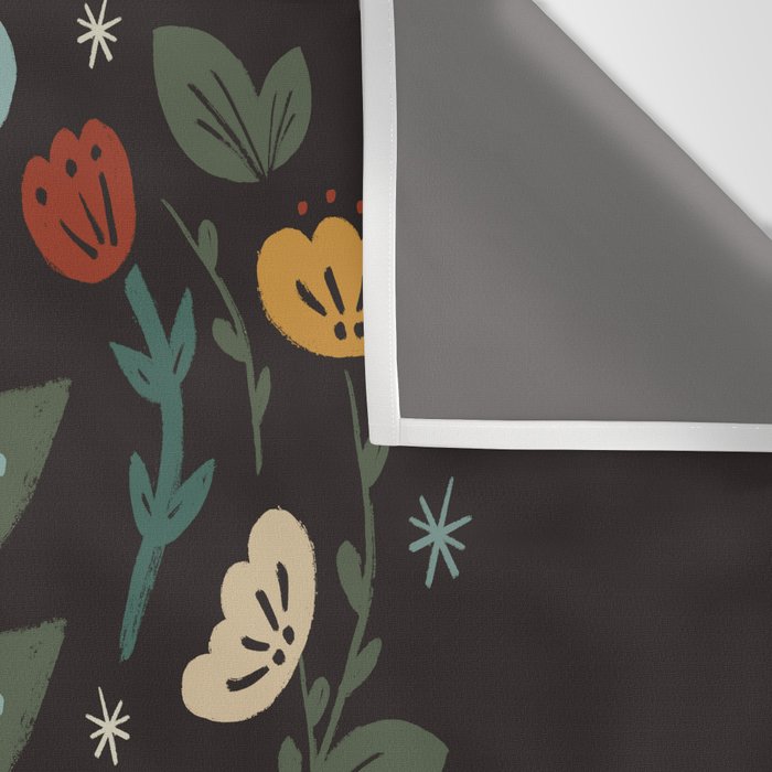 Folk Floral | Fall Colors Wall Tapestry Gallery Image 3