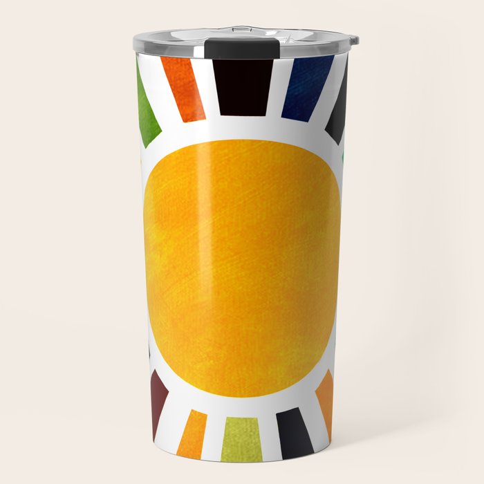 Sun Retro Art Travel Mug Gallery Image 1