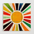 Sun Retro Art Wood Wall Art Gallery Image 1