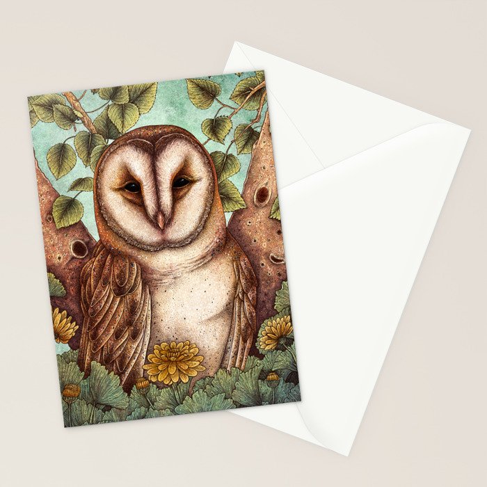 Spring Barn Owl Stationery Card Gallery Image 2
