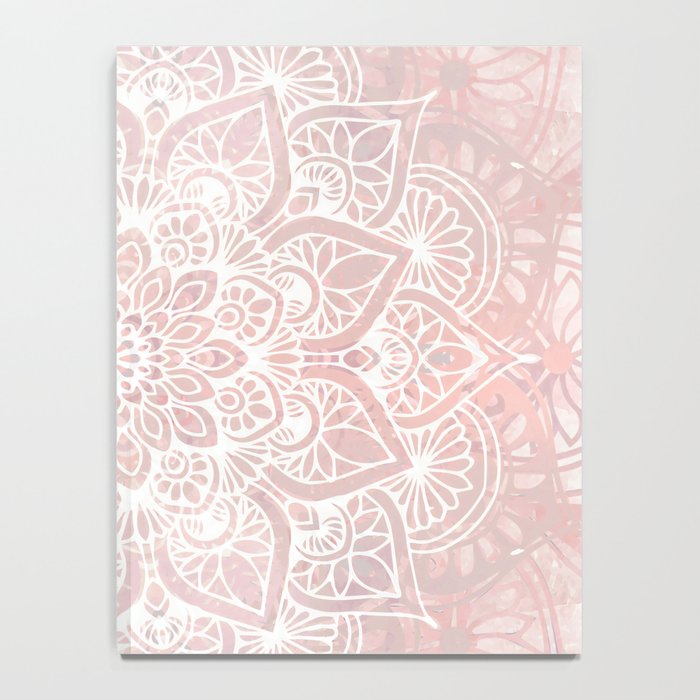 Mandala Yoga Love, Blush Pink Floral Notebook Gallery Image 4