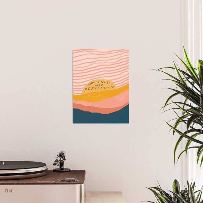 Wholeness Over Perfection | Waves Hand Lettering Design Poster Gallery Image 2