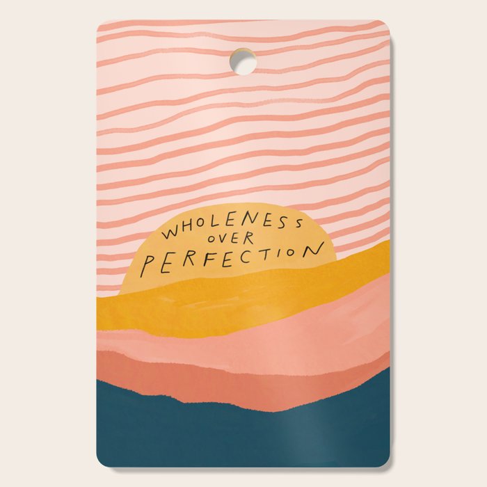 Wholeness Over Perfection | Waves Hand Lettering Design Cutting Board Gallery Image 1