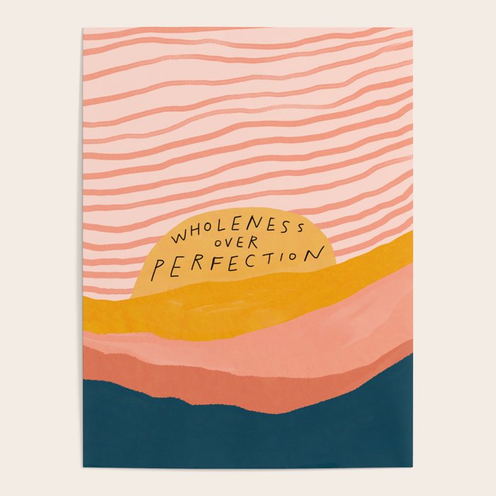 Wholeness Over Perfection | Waves Hand Lettering Design Poster Gallery Image 1