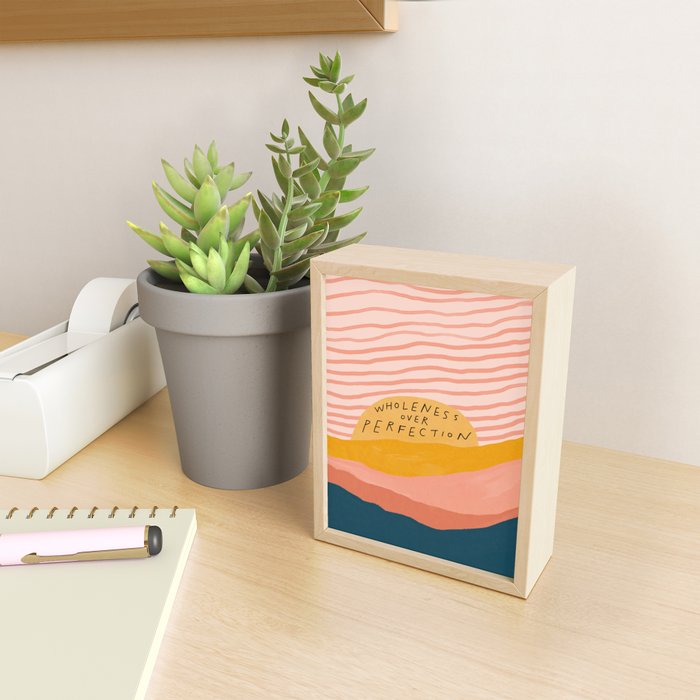 Wholeness Over Perfection | Waves Hand Lettering Design Mini Art Print Gallery Image 2