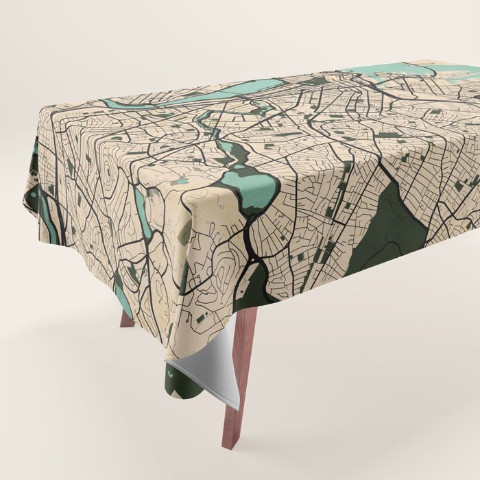 Boston City Map of the United States - Vintage Tablecloth Gallery Image 1