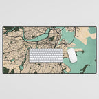 Boston City Map of the United States - Vintage Desk Mat Gallery Image 1