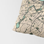 Boston City Map of the United States - Vintage Pillow Sham Gallery Image 4
