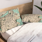 Boston City Map of the United States - Vintage Pillow Sham Gallery Image 2