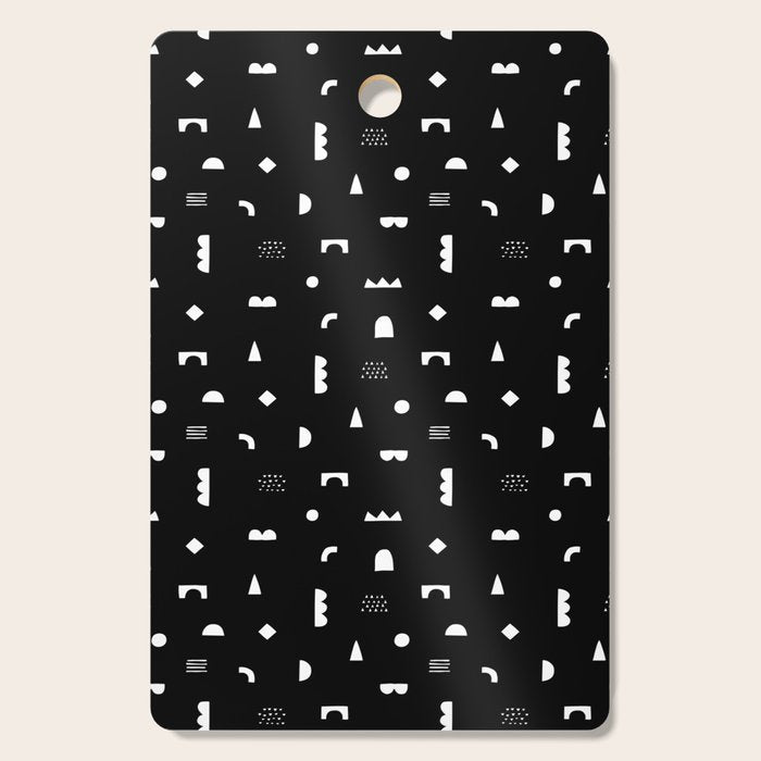 Black and white abstract organic shape pattern Cutting Board Gallery Image 1