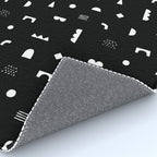 Black and white abstract organic shape pattern Rug Gallery Image 4