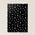 Black and white abstract organic shape pattern Stationery Card Gallery Image 2