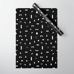 Black and white abstract organic shape pattern Wrapping Paper Gallery Image 1