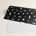 Black and white abstract organic shape pattern Wrapping Paper Gallery Image 2