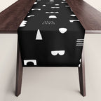 Black and white abstract organic shape pattern Table Runner Gallery Image 1