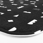 Black and white abstract organic shape pattern Bath Mat Gallery Image 3