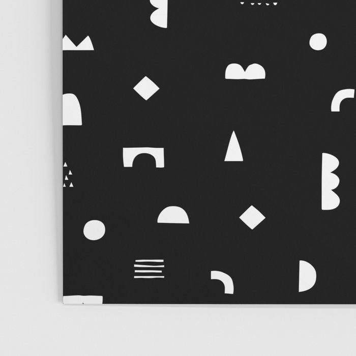 Black and white abstract organic shape pattern Poster Gallery Image 3