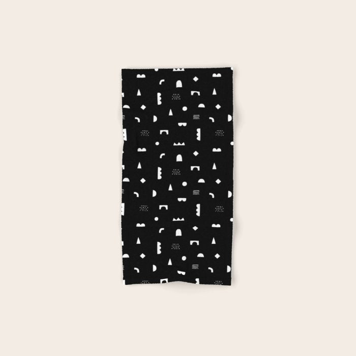 Black and white abstract organic shape pattern Bath Towel Gallery Image 1