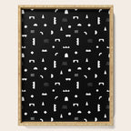 Black and white abstract organic shape pattern Serving Tray Gallery Image 1