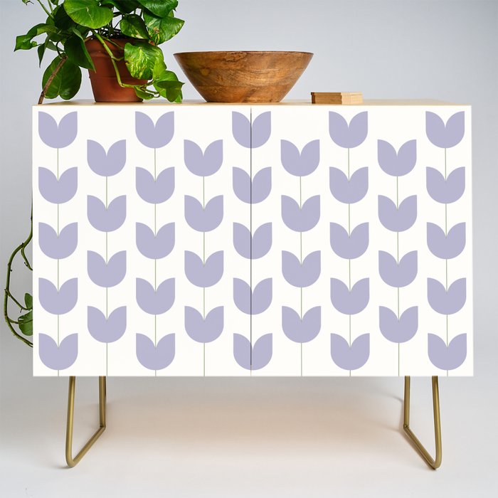 Spring Tulips VI Lavender Purple Mid Century Flowers Credenza Gallery Image 1