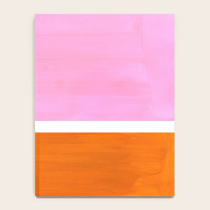 Pastel Neon Pink Yellow Ochre Mid Century Modern Abstract Minimalist Rothko Color Field Squares Notebook Gallery Image 4