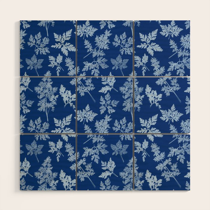 Herbal Blue Cynotype 01 Wood Wall Art Gallery Image 1