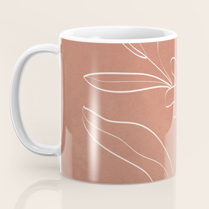 Little Flower Outline on Clay 03 Coffee Mug Gallery Image 3