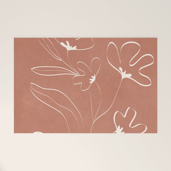 Little Flower Outline on Clay 03 Welcome Mat Gallery Image 1