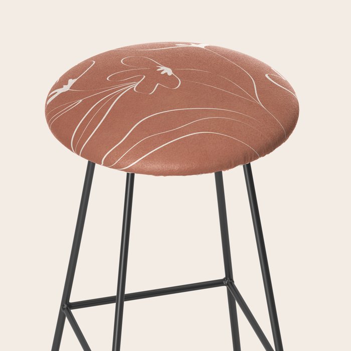 Little Flower Outline on Clay 03 Stool Gallery Image 2