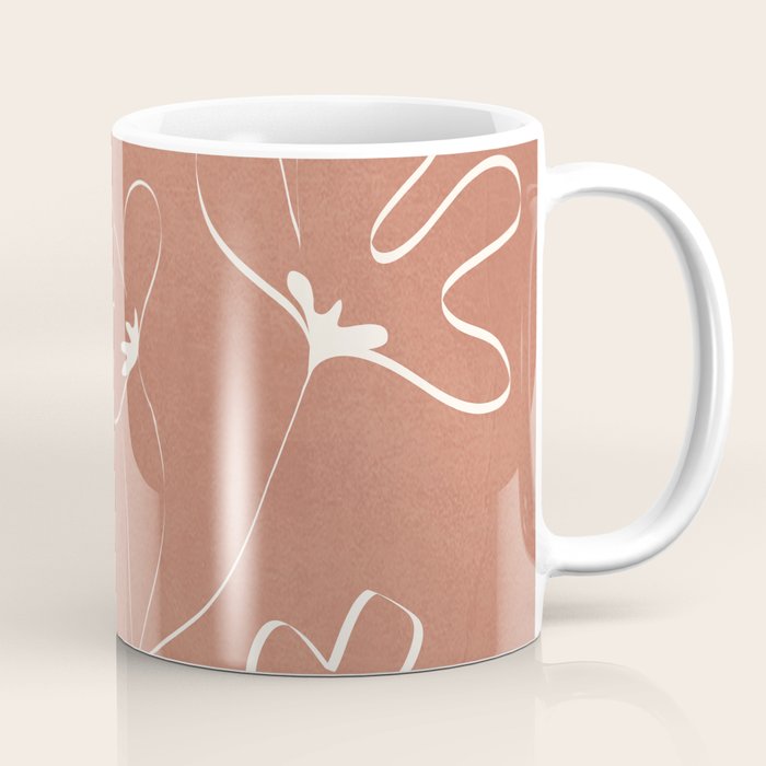 Little Flower Outline on Clay 03 Coffee Mug Gallery Image 1
