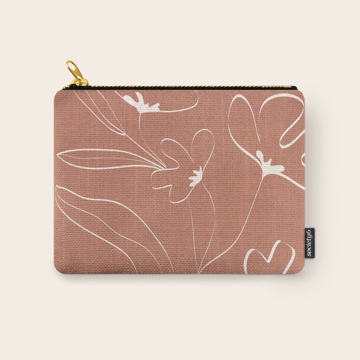 Little Flower Outline on Clay 03 Carry All Pouch Gallery Image 1