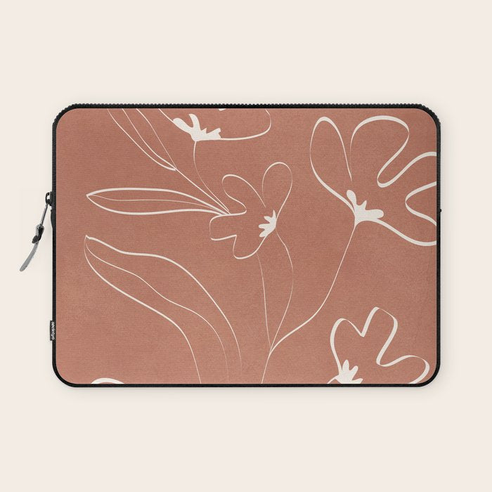 Little Flower Outline on Clay 03 Laptop Sleeve Gallery Image 1
