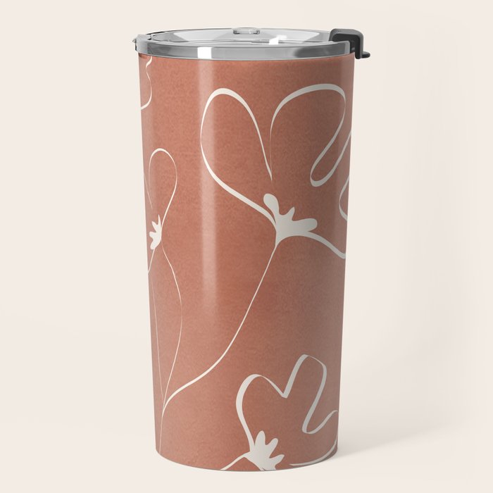 Little Flower Outline on Clay 03 Travel Mug Gallery Image 2