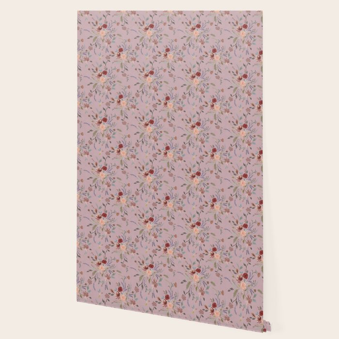 Bohemian Watercolor Floral - Cool Pink Wallpaper Gallery Image 2
