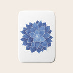 Indigo Succulent |  Watercolor Painting Bath Mat Gallery Image 1