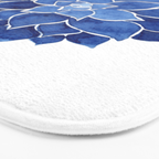 Indigo Succulent |  Watercolor Painting Bath Mat Gallery Image 3