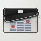 Blue Modern Craft Design Retro Stripes and Circles Laptop Sleeve Gallery Image 2